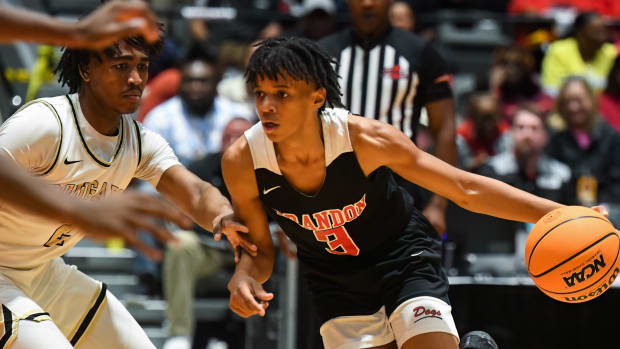 Brandon High School guard Braylon Barnes has the Bulldogs back in the semifinal round of the 2024 MHSAA Class 7A State Tournament.