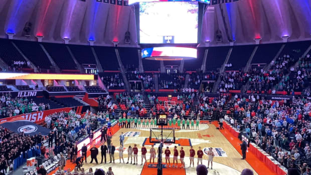 National anthem before Illinois Class 1A boys basketball championship game
