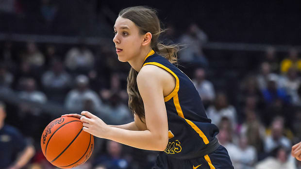 Danielle Cameron of Olmsted Falls drives against Princeton in the 2023 OHSAA Division I state championship game.