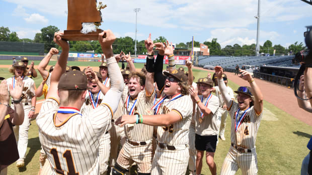 The East Union Urchins celebrated the 2023 MHSAA Class 2A Baseball Championship after beating Pisgah 9-2 on June 2, 2023 at Trustmark Park in Pearl, Miss.