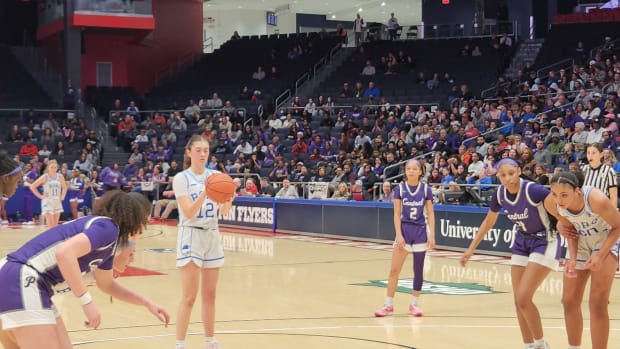 Springboro's Bryn Martin prepares to shoot a free throw against Pickerington Central in an OHSAA Division I state semifinal game on March 15, 2024.