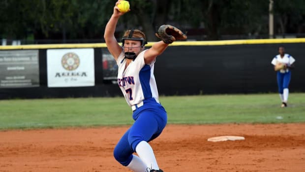 Bartow pitcher and Florida commit Red Oxley pitches against Lake Region last year.