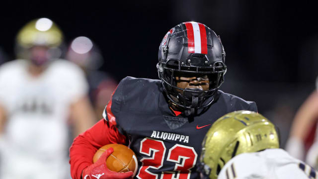 Tiqwai Hayes (23) of Aliquippa has rushed for 1,908 yards and 20 touchdowns this season.