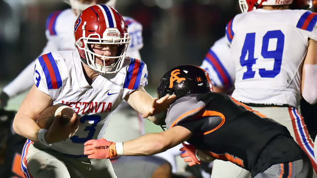 Alabama high school football: John Paul Head ran for four touchdowns - all in the first half - to lead Vestavia Hills to a 52-10 road victory over Austin in the first round of the Class 7A AHSAA football playoffs on November 4, 2022 in Decatur, Alabama.