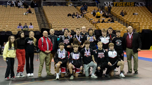Odessa finished third at the 2023 Missouri boys wrestling championships.