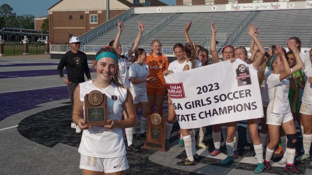Bentonville junior Kayla Hurley was awarded the MVP of the Class 6A girls soccer state title game.