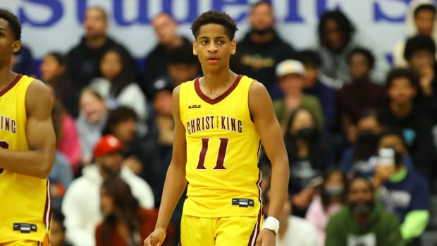 Christ the King (N.Y.) sophomore guard Kiyan Anthony, son of NBA great Carmelo Anthony, faces Bronny James and Sierra Canyon on Monday, 20 years after their fathers first played one another on TV in high school.