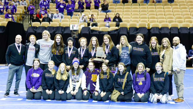 The Kearney Bulldogs won the 2023 Missouri Class 1 girls wrestling title. 