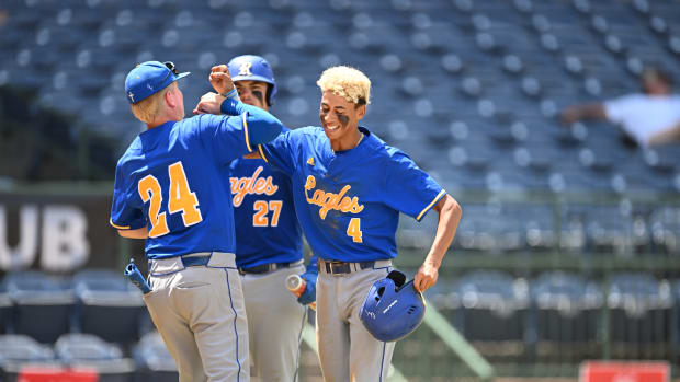 The Resurrection Catholic Eagles defeated West Union 8-7 in Game 1 of the 2023 MHSAA Class 1A Championship Series at Tuesday afternoon at Trustmark Park in Pearl, Miss.