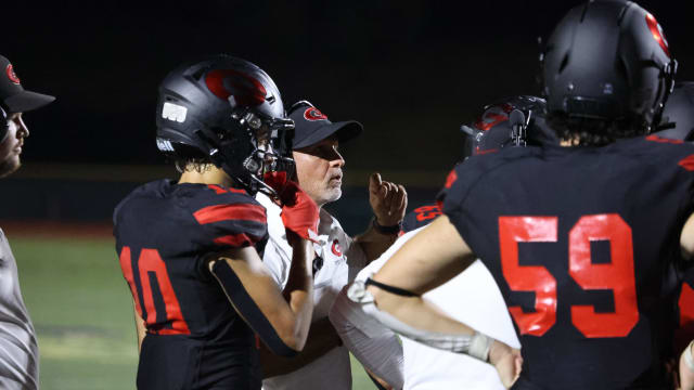 Third-year coach Tom Coate will lead Grace Brethren in its first year of 11-man football in 2023. (Tim Thelen/GB Athletics)
