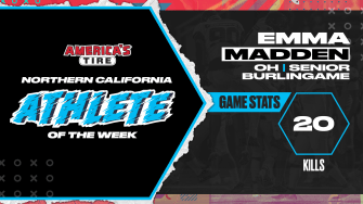 Burlingame girls volleyball OH Emma Madden voted the America’s Tire Northern California High School Athlete of the Week