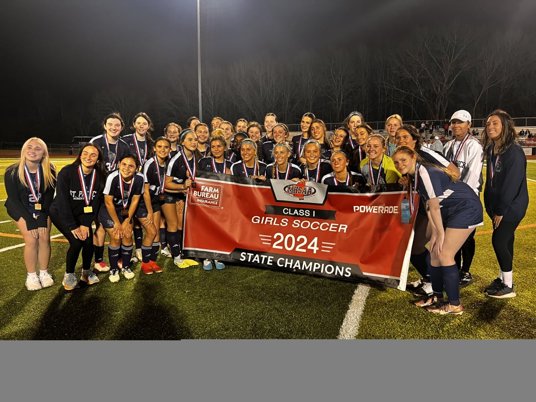 St. Patrick Girls Soccer Dominates 2024 MHSAA State Championship with 7-0 Victory