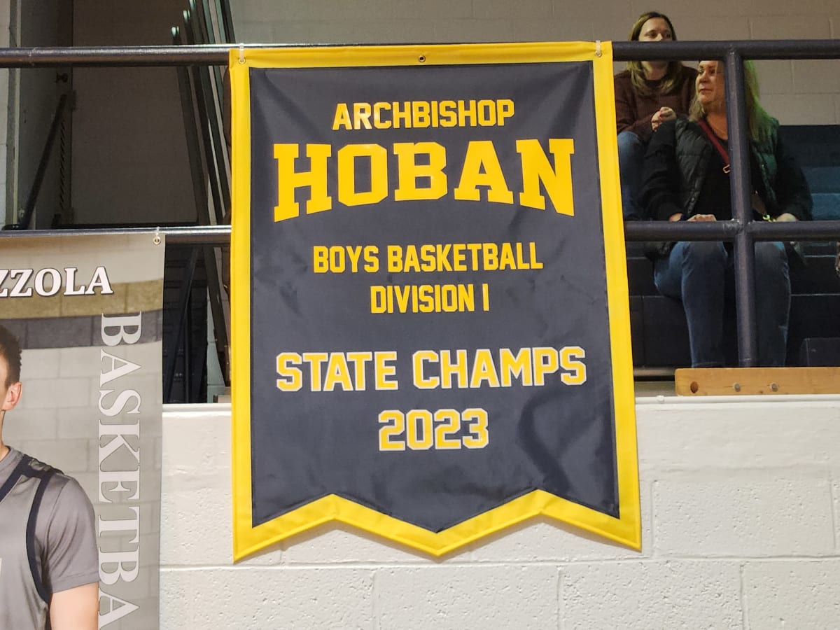 Archbishop Hoban Boys Basketball Wins Thrilling Game, Unveils 2023 State Championship Banner
