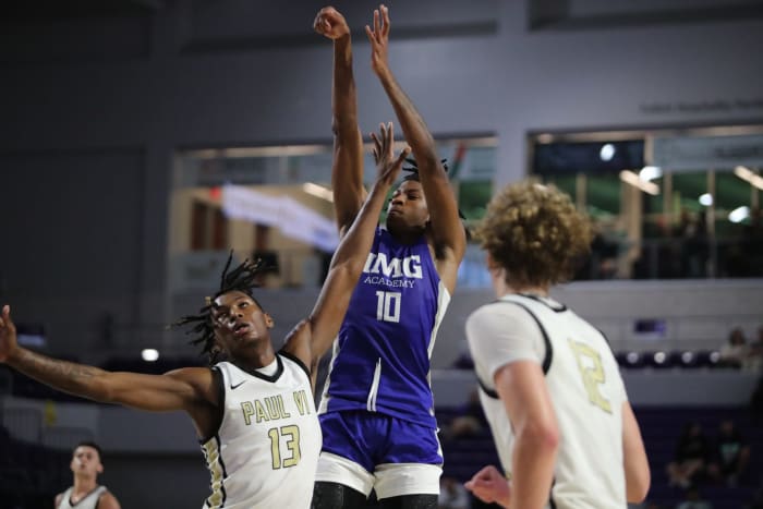 The 2023 City of Palms Classic basketball tournament continued Thursday, Dec. 21, 2023 at Suncoast Credit Union Arena. Paul VI Catholic High School (Chantilly, VA) faced off against IMG Academy (Bradenton, FL) for a quarterfinal showdown. Paul VI moves on to the semi finals with their 71-70 victory.