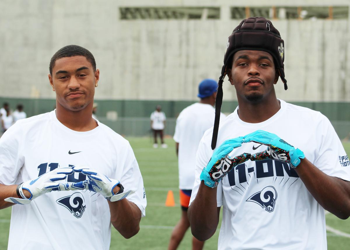 Greenfield (left) with Narbonne teammate Anthony Beavers