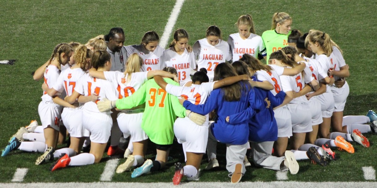 The Madison Central girls soccer team is heading to North State after knocking off Oxford on penalty kicks Saturday. (Photo via Madison Central)