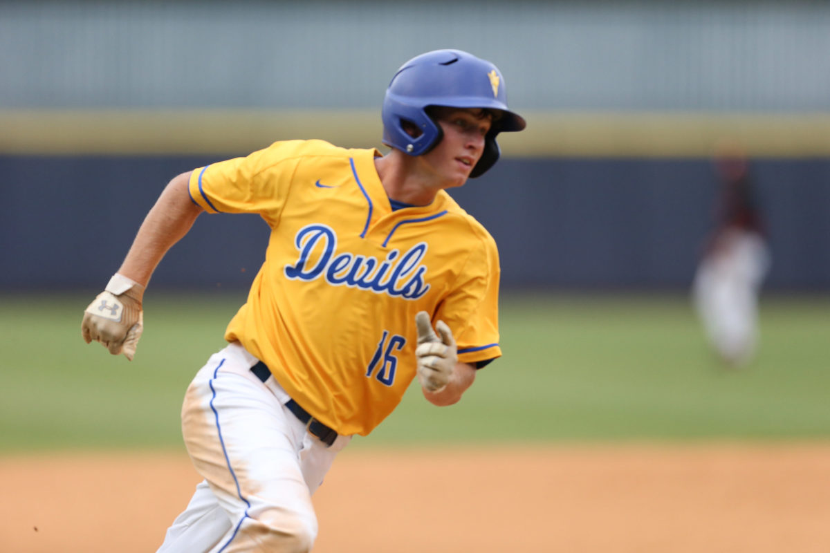 Booneville's John Daniel Deaton (16) rounds third base to score. Booneville and Magee played in game 1 of the MHSAA Class 3A Baseball Championship on Tuesday, June 1, 2021 at Trustmark Park. Photo by Keith Warren