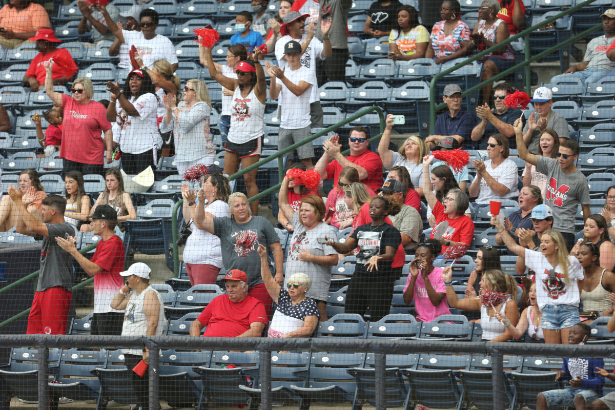Magee fans cheer after their team scored a run. Booneville and Magee played in game 1 of the MHSAA Class 3A Baseball Championship on Tuesday, June 1, 2021 at Trustmark Park. Photo by Keith Warren