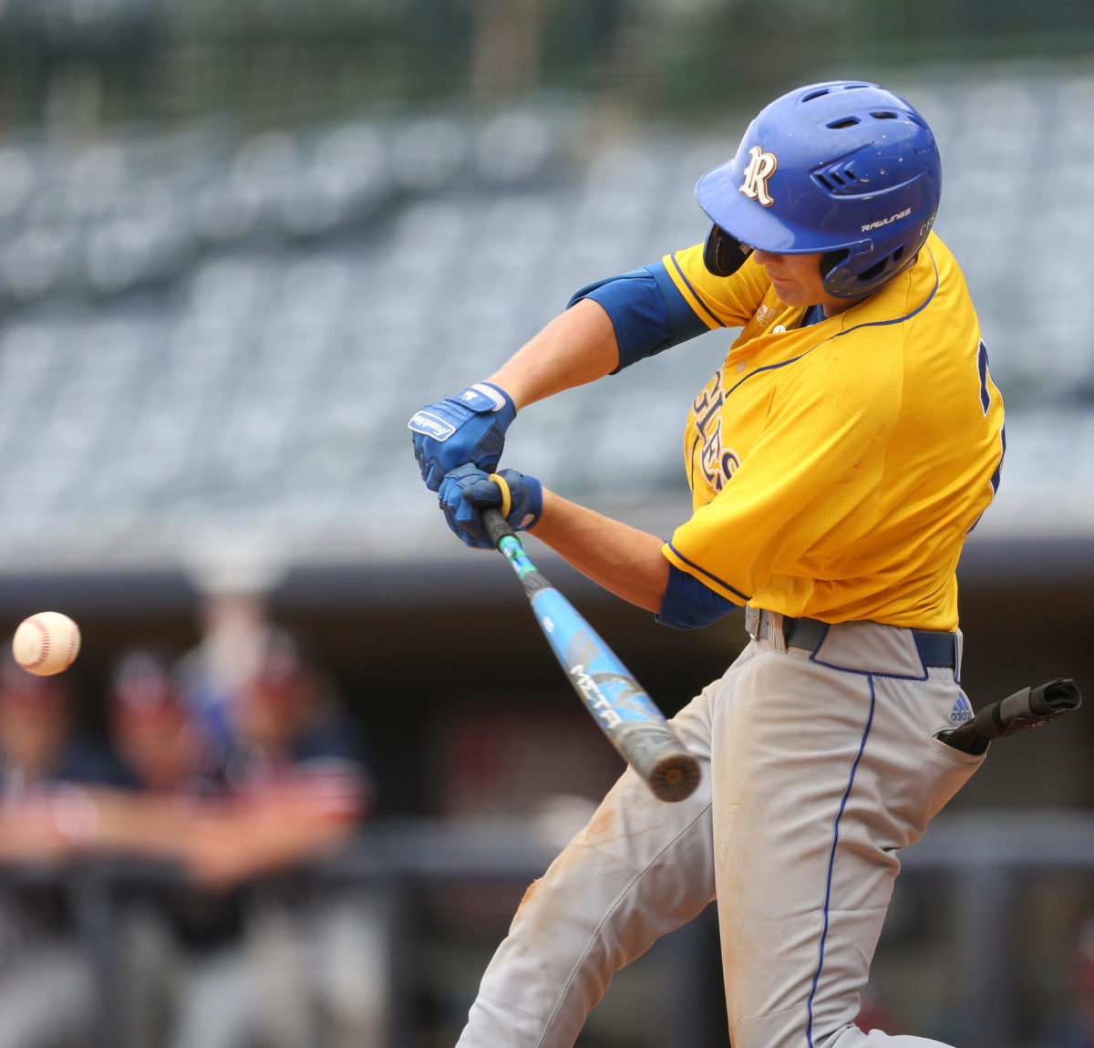 Resurrection's Max Askew (2) swings at a pitch. Tupelo Christian and Resurrection played in game 2 of the MHSAA Class 1A Baseball Championship on Thursday, June 3, 2021 at Trustmark Park. Photo by Keith Warren