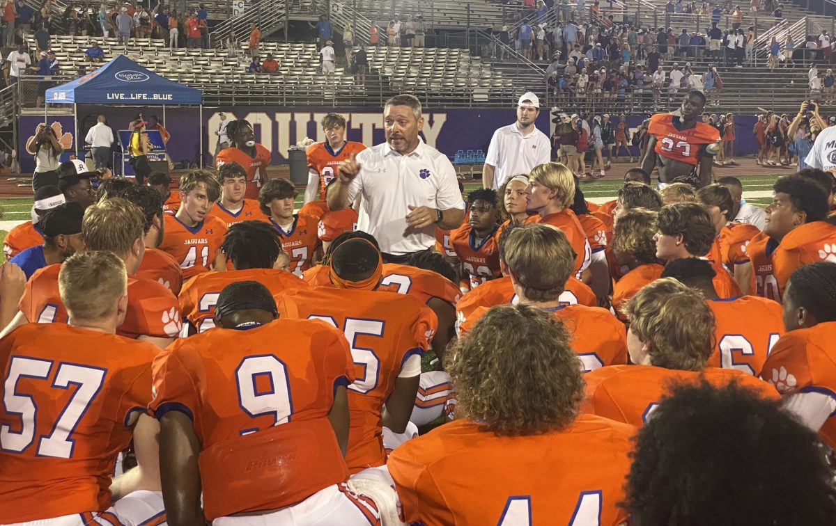 Madison Central coach Toby Collums and the Jaguars are 9-1 following Thursday night's blowout win over Oxford. (Photo by Tyler Cleveland)