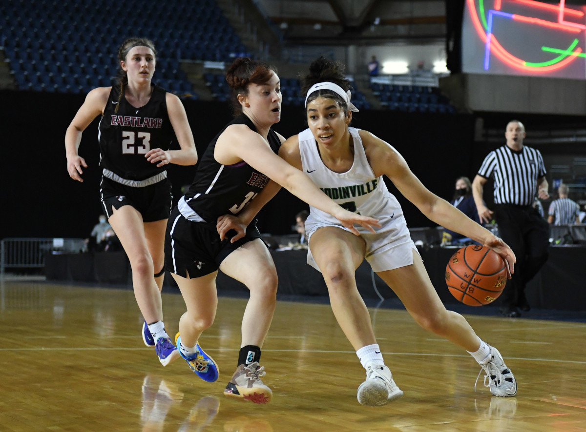 In her final season at Woodinville, Veronica Sheffey shed past disappointment by helping the Falcons win the 4A title. 