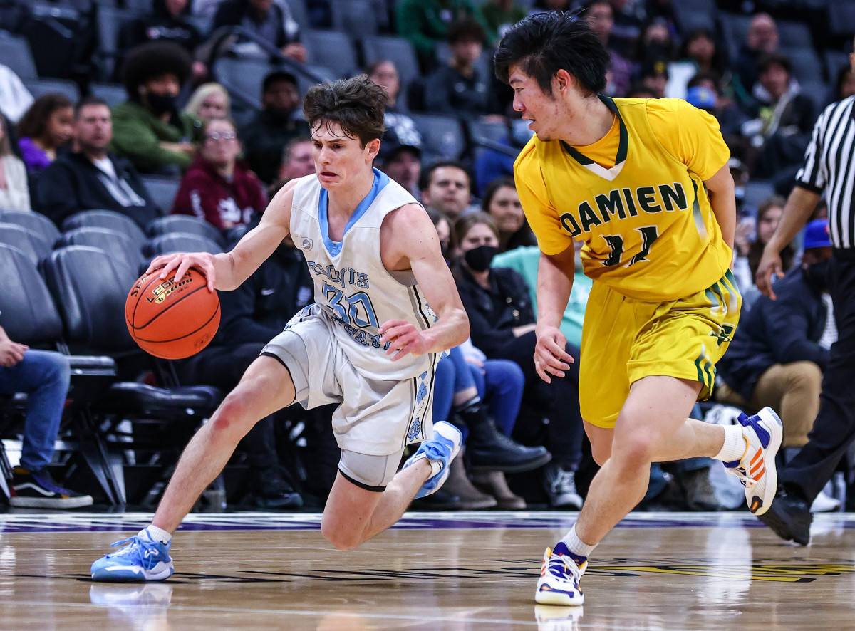 Just how good would Clovis North be with its top player Connor Amundsen (30), who has been out all season with an injury. He dribbles here during the state championship game in March at Golden 1 Center. Photo: Ralph Thompson