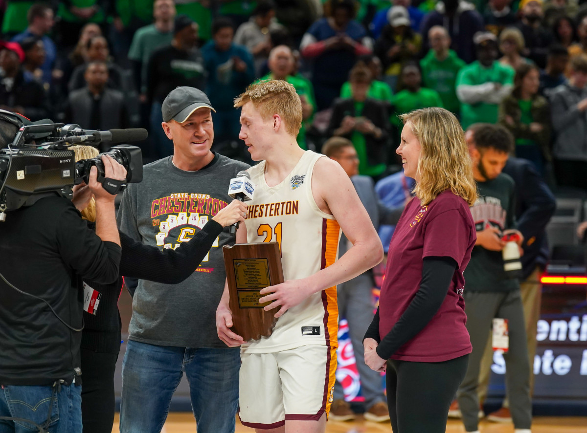 IHSAA Class 4A Boys Basketball Championship March 26, 2022. Indianapolis Cathedral vs Chesterton. Photo-Tyler Hart25
