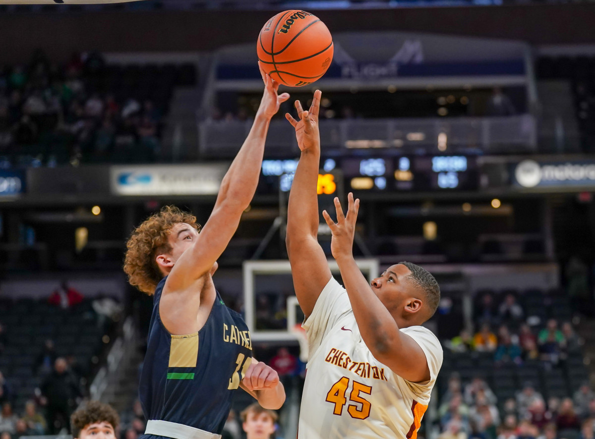 IHSAA Class 4A Boys Basketball Championship March 26, 2022. Indianapolis Cathedral vs Chesterton. Photo-Tyler Hart22