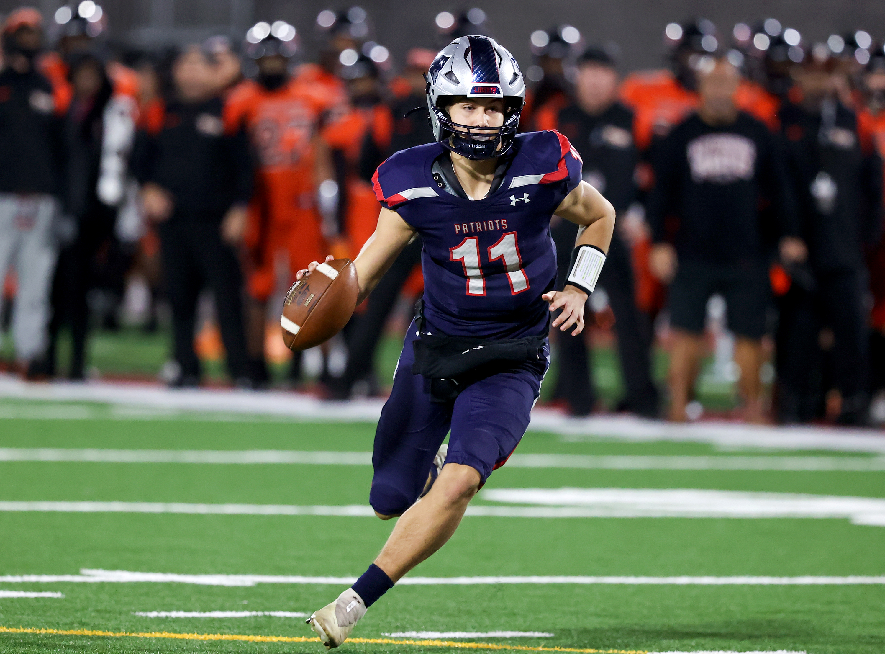 Cole O'Brien (11) can run as well as pass as he showed in last season's CIF State Division I-AA championship win over Pittsburg. Photo: Joe Bergman    