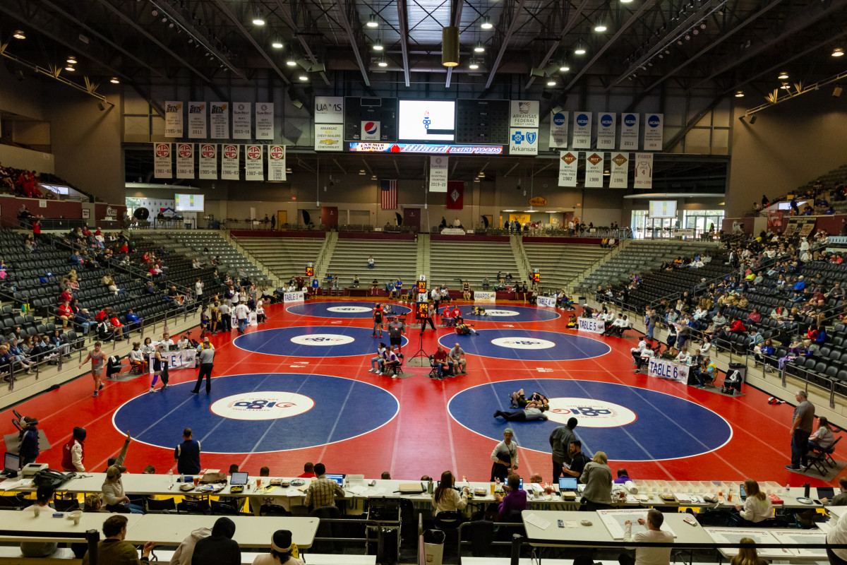The arena draws crowds from all across Arkansas for state wrestling every winter.