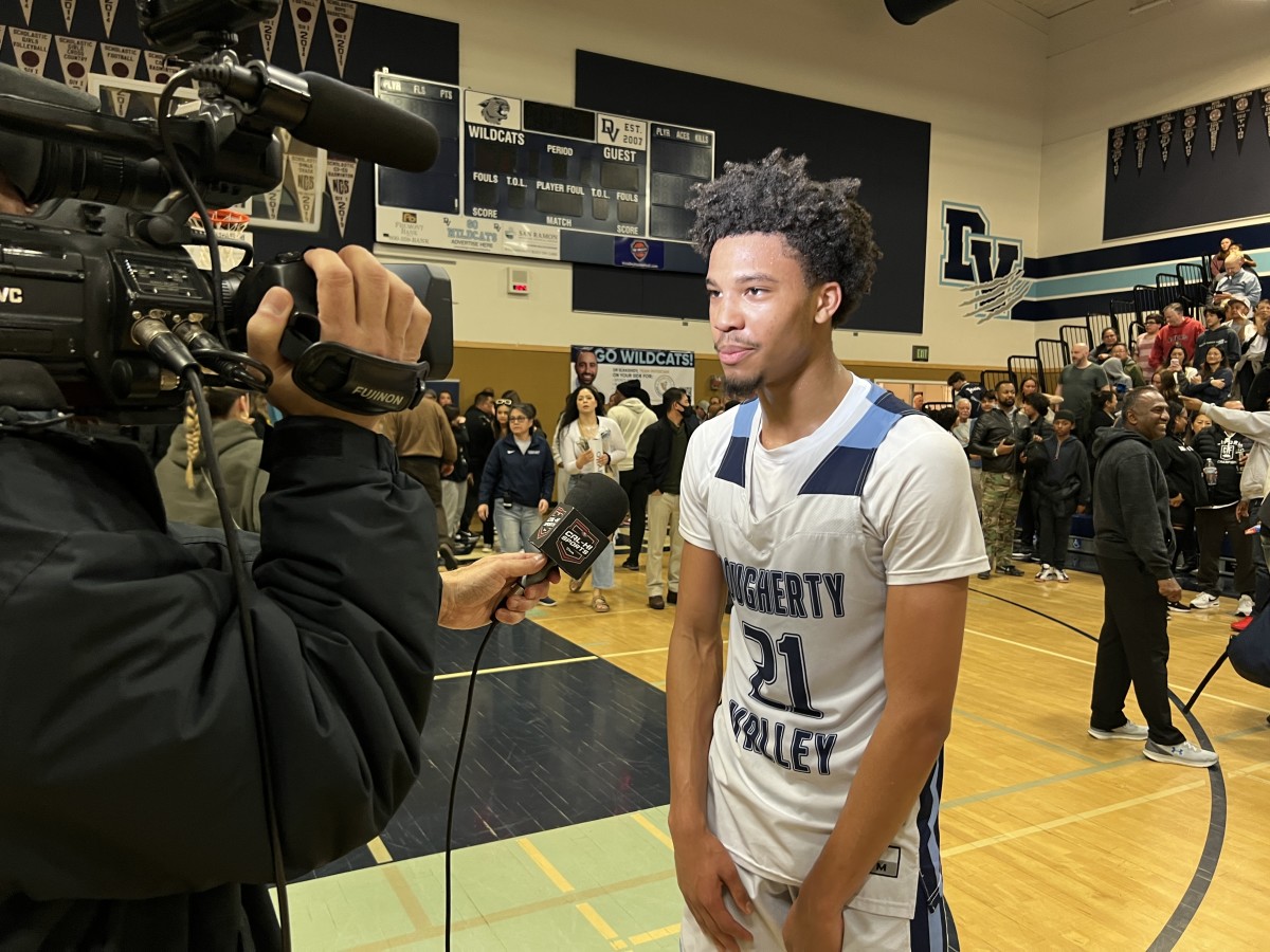 Blake Hudson's 20 points and 14 rebounds made him a man in demand immediately after Dougherty Valley's 77-70 win over Granada on Saturday. Photo: Mitch Stephens