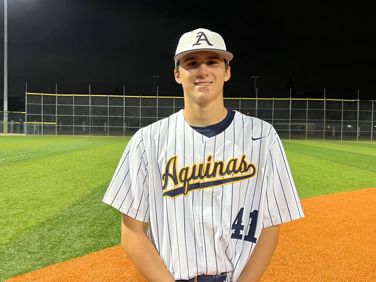 Aquinas pitcher Anthony Ciscar carried a no-hitter into the sixth inning of his team's win over Flanagan, Monday night.