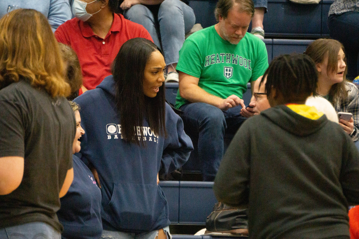 WNBA MVP A’ja Wilson (blue sweatshirt) was on hand to witness Heathwood Hall's state championship victory.