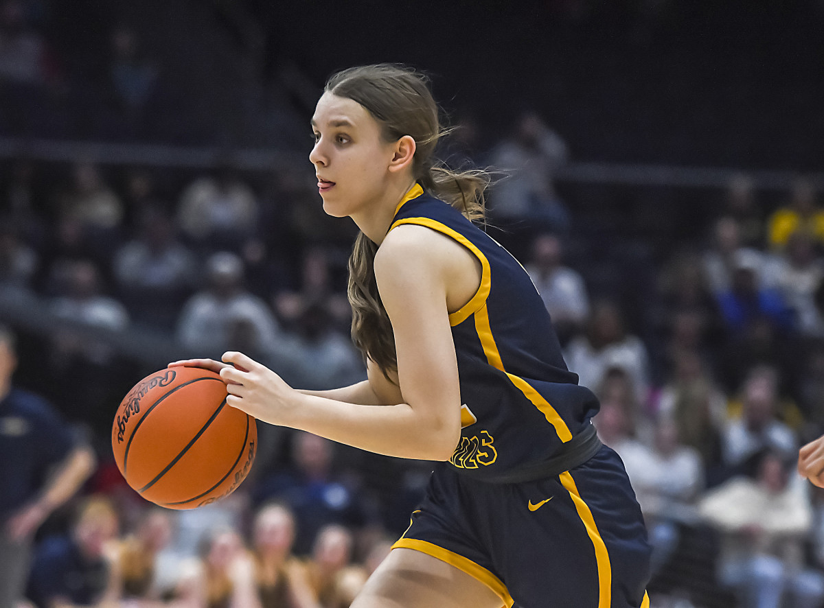 Danielle Cameron of Olmsted Falls drives against Princeton in the 2023 OHSAA Division I state championship game.