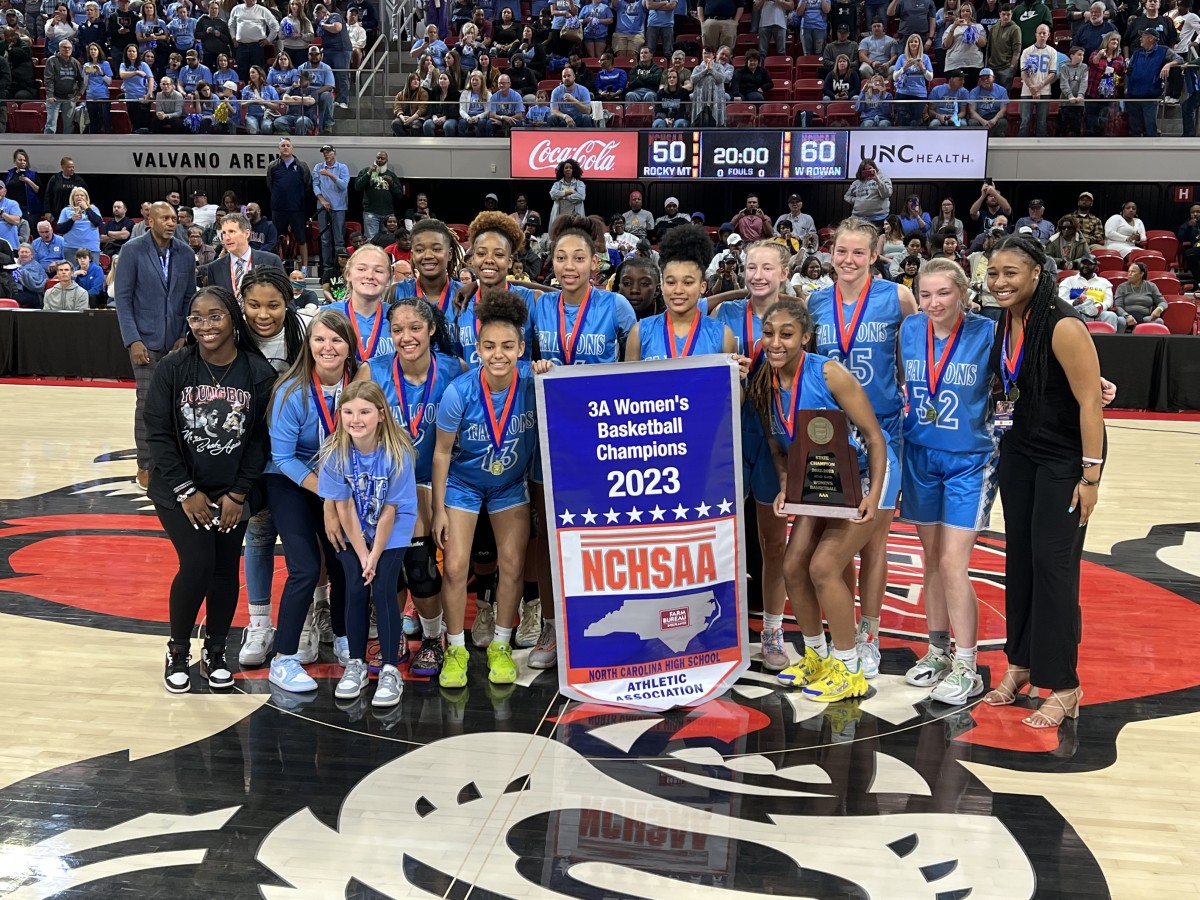 The West Rowan girls won the 2023 NCHSAA 3-A state title at Reynolds Coliseum in Raleigh.