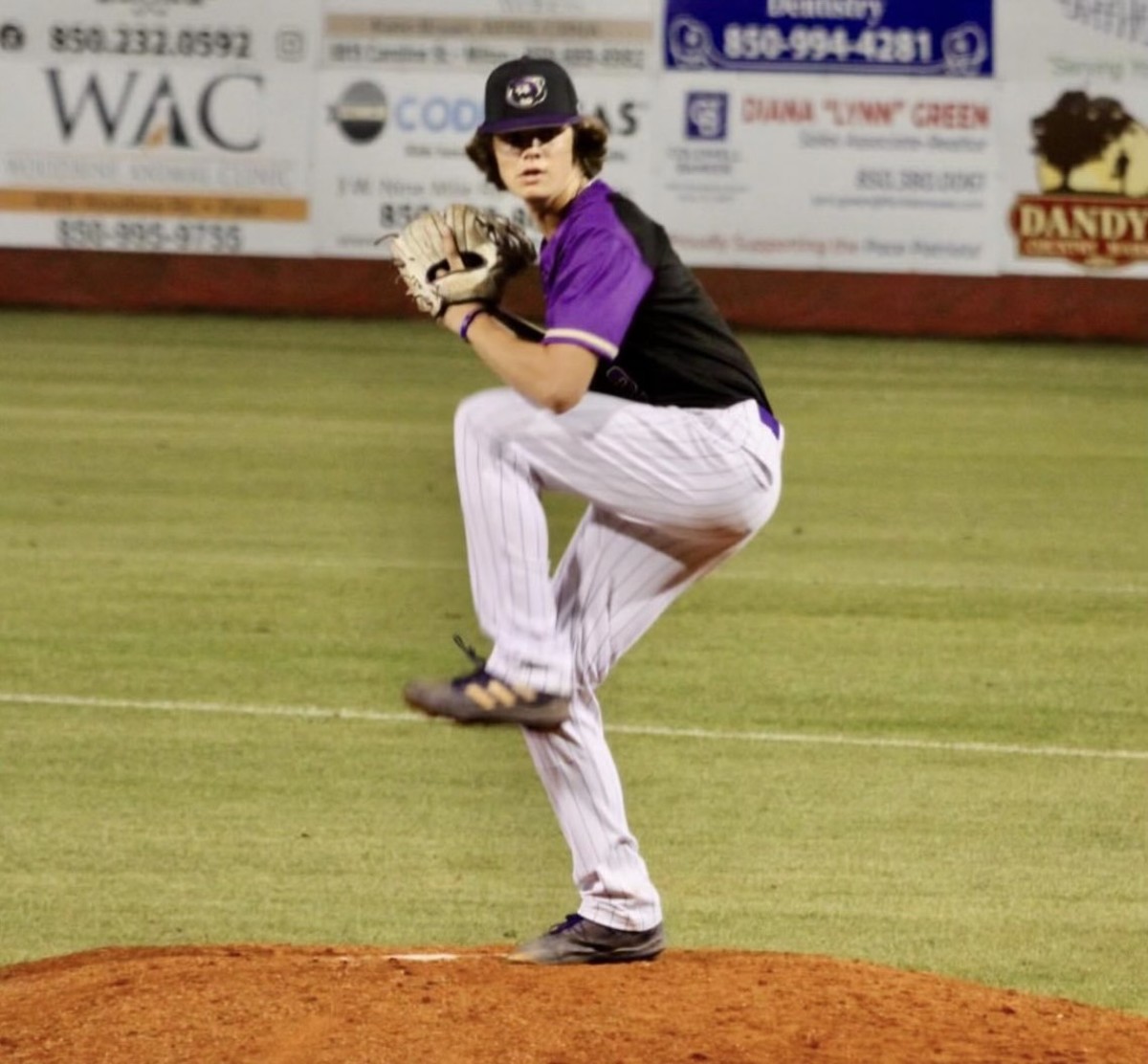 Winter Springs junior pitcher Andrew Lepine starts his windup in a recent game. He has helped the Bears advance to the Class 6A, Region 1 championship game — the farthest they have ever been.