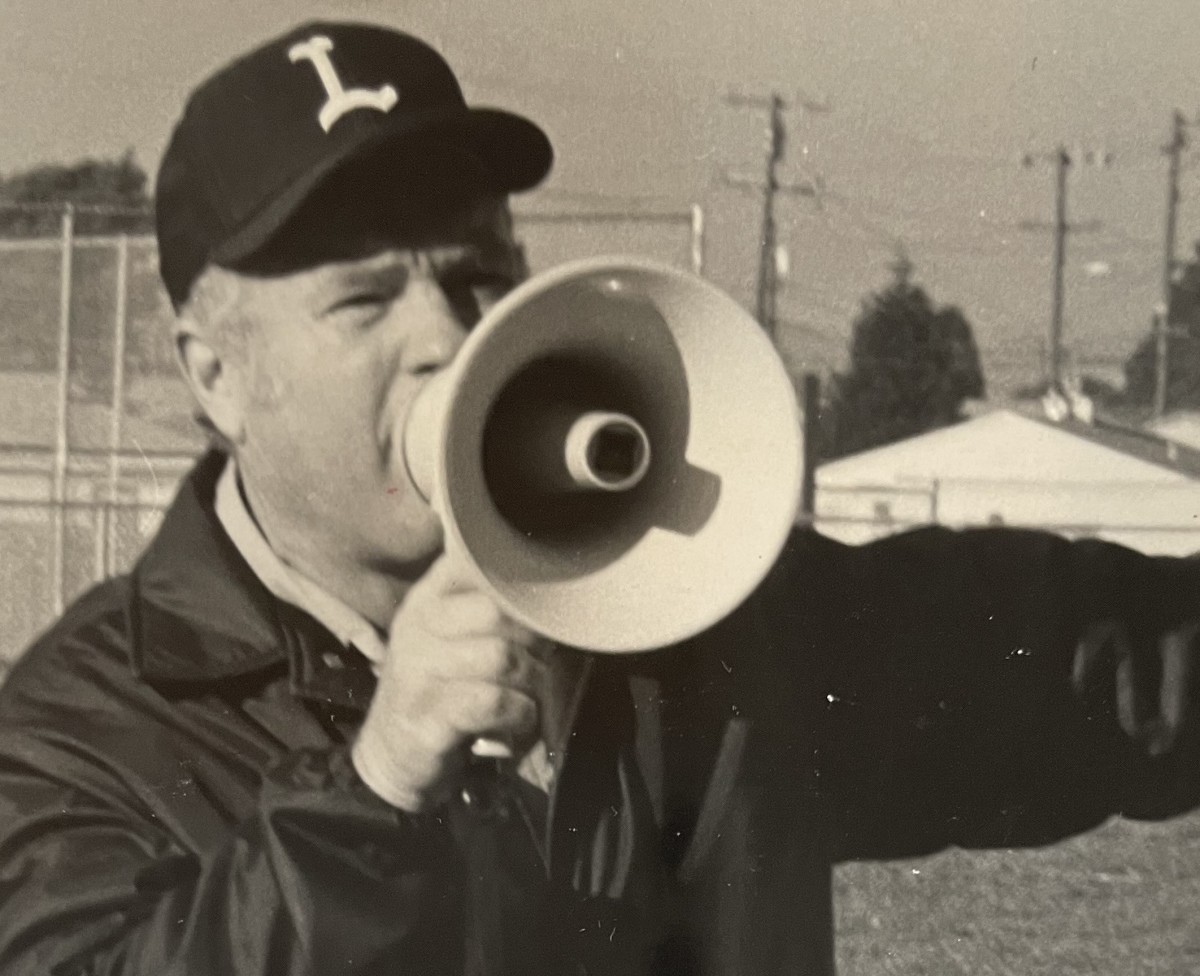 Coaching with a megaphone, also in the 1960s.undefinedCourtesy of Shaughnessy family