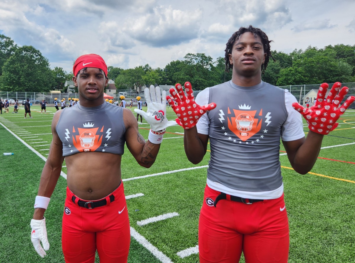Glenville cornerback Bryce West (left) and tight end Damarion Witten (right) have both committed to play for the Ohio State Buckeyes. (Photo: Ryan Isley)