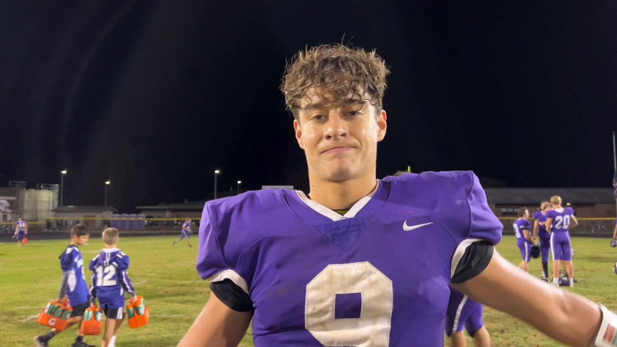 Colton Lentz postgame interview after Nooksack Valley win over King's and highlights