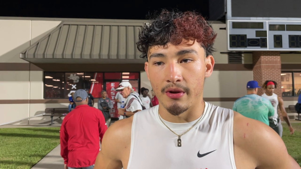 North Shore WR and UTSA commit David Amador talks about shifting to QB in Mustangs' 38-3 win over C.E. King