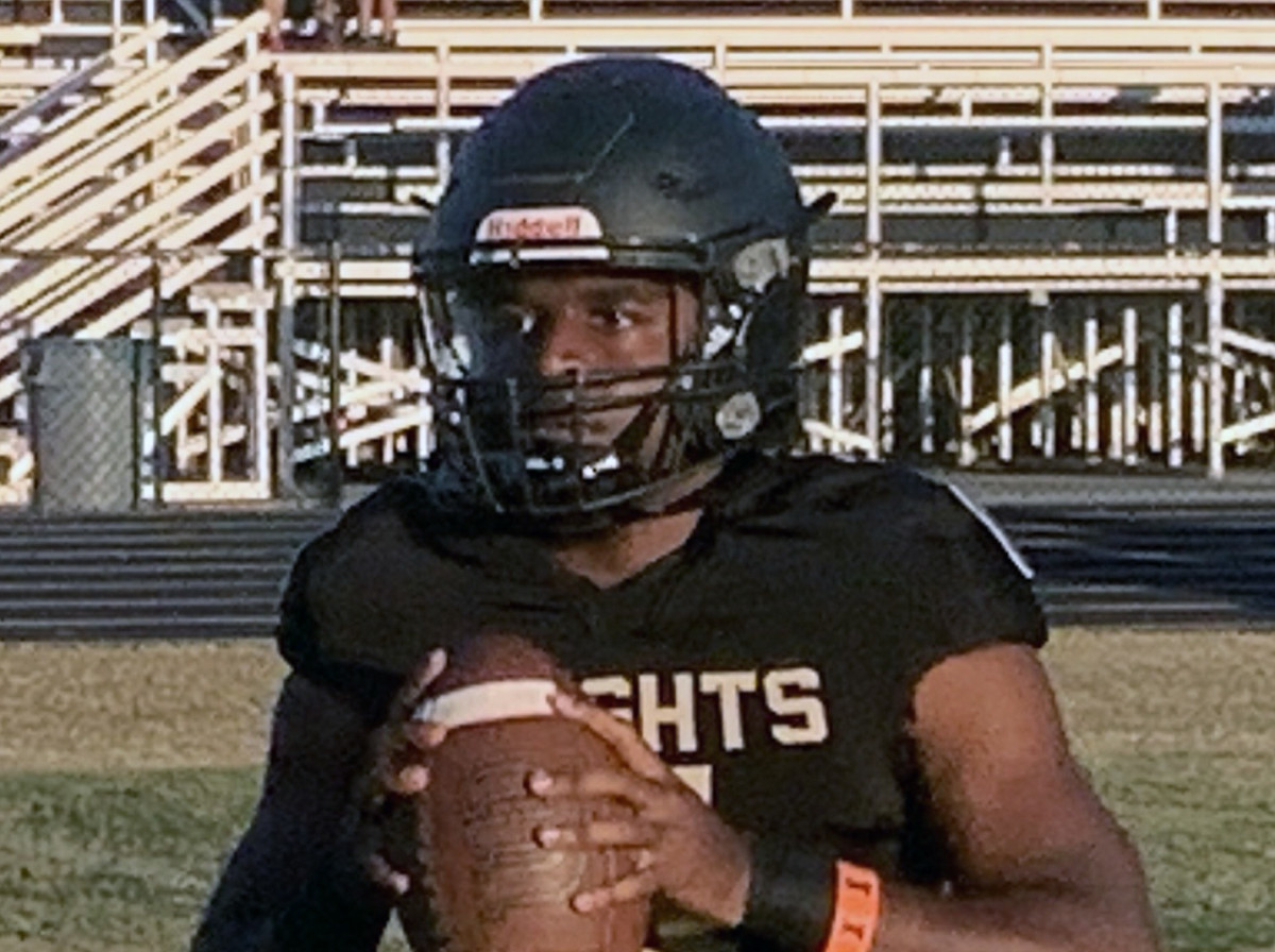 Ocoee Knights quarterback Darien Wharton completed 10 of 20 passes for 3TDs in a 31-28 overtime win vs Winter Park.