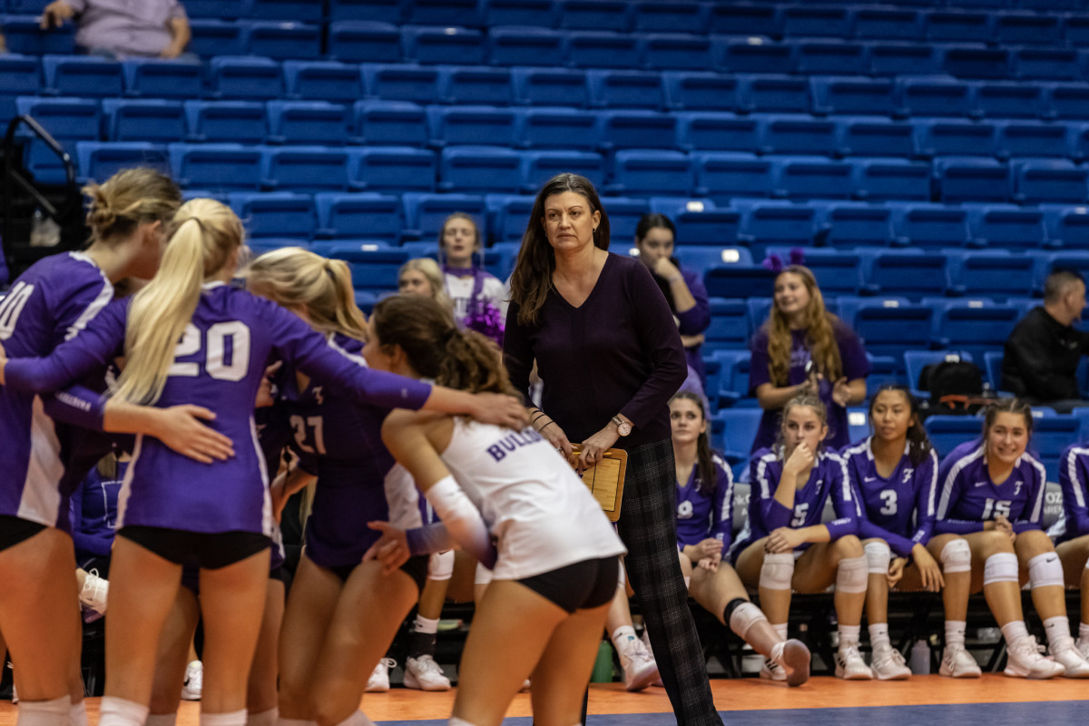 (Photo by Tommy Land ) Fayetteville won the 2021 Class 6A state volleyball championship against Springdale Har-Ber. 