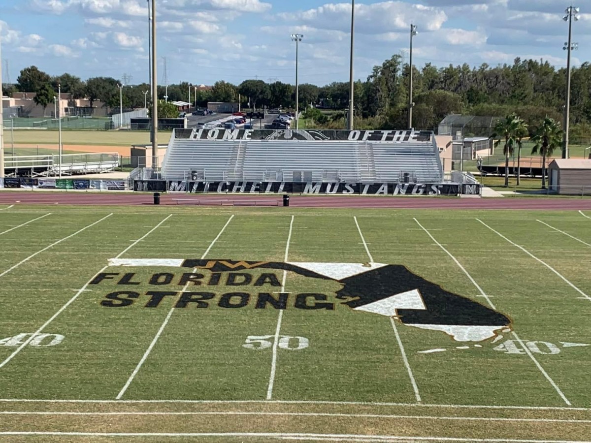 Mitchell Mustangs home field displayed the ‘Florida Strong’ motto. 