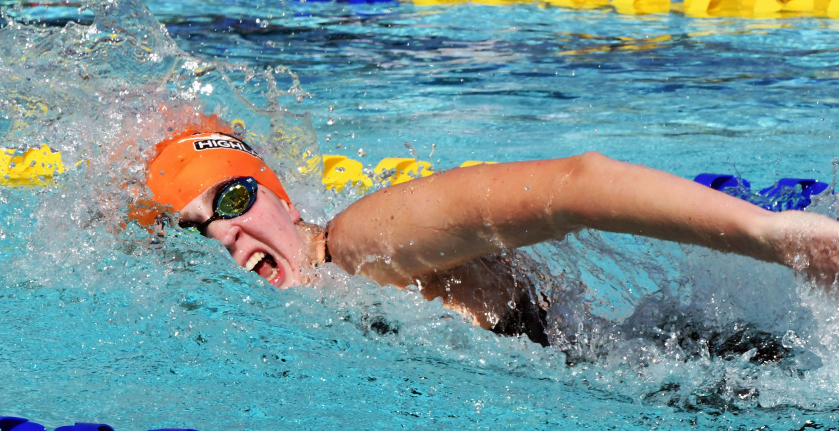 Three-time FHSAA state champion Mary Leigh Hardman from Lake Wales won the 200- and 100-freestyles at the Polk County Meet on Saturday at Gandy Pool in Lakeland.