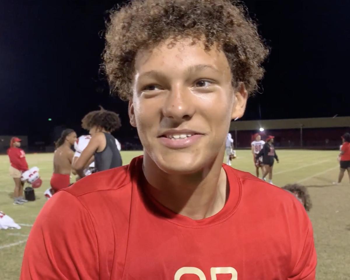 Edgewater starting quarterback Chase Carter rushed for a 79-yard touchdown in the first quarter. He was forced from the game with a shoulder injury in the second, but returned in the fourth quarter and finished with 99-yards rushing in the Eagles' victory.