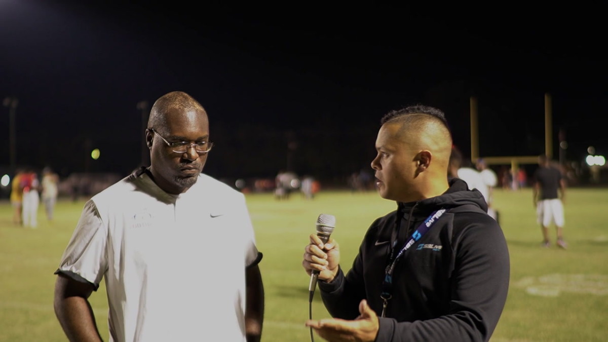 Tampa Bay Tech head coach Jayson Roberts talks with our SBLive Sports Florida reporter Andy Villamarzo 