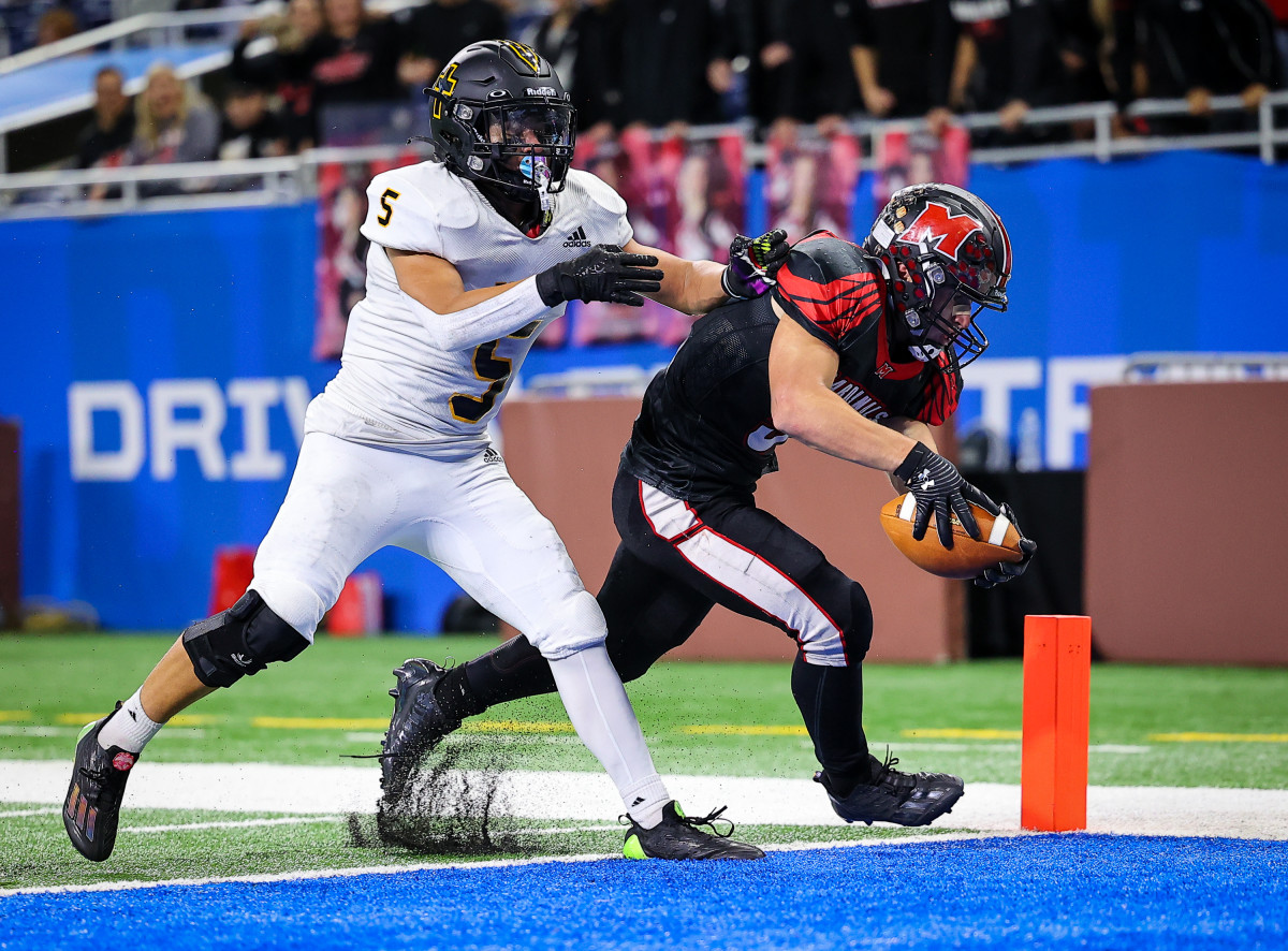 Bishop Foley (8-0) defeated Cardinal Mooney (7-2) 27-13 in the Catholic League Prep Bowl at Ford Field in Detroit on October 22, 2022.