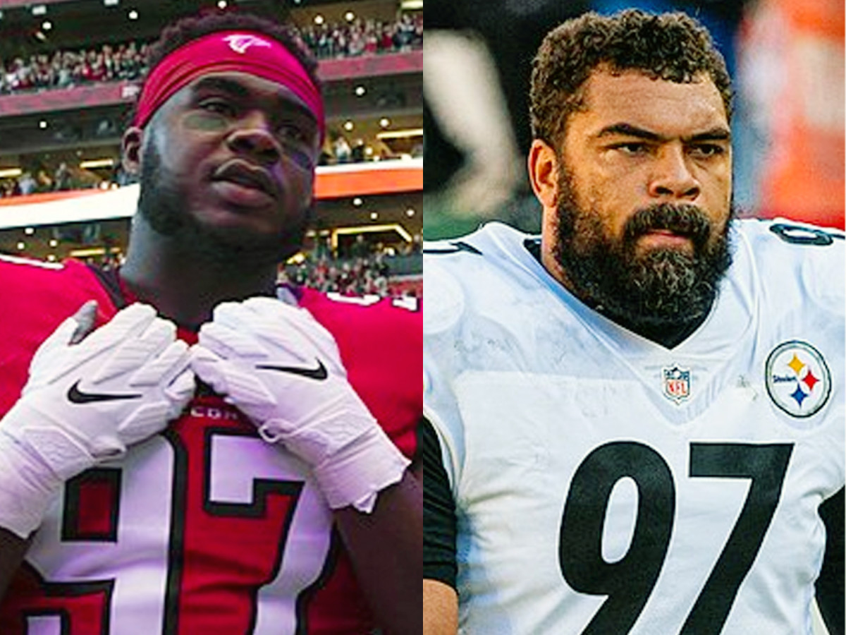 The Atlanta Falcons' Grady Jarrett (left) and the Pittsburgh Steelers' Cameron Heyward ranked No. 2 and No. 4, respectively, on the list of the NFL's highest paid players per game in 2023. Both played their high school football in Georgia, with Jarrett staring at Rockdale County and Heyward earning Class 5A Defensive Player of the Year honors, as a senior at Peachtree Ridge.