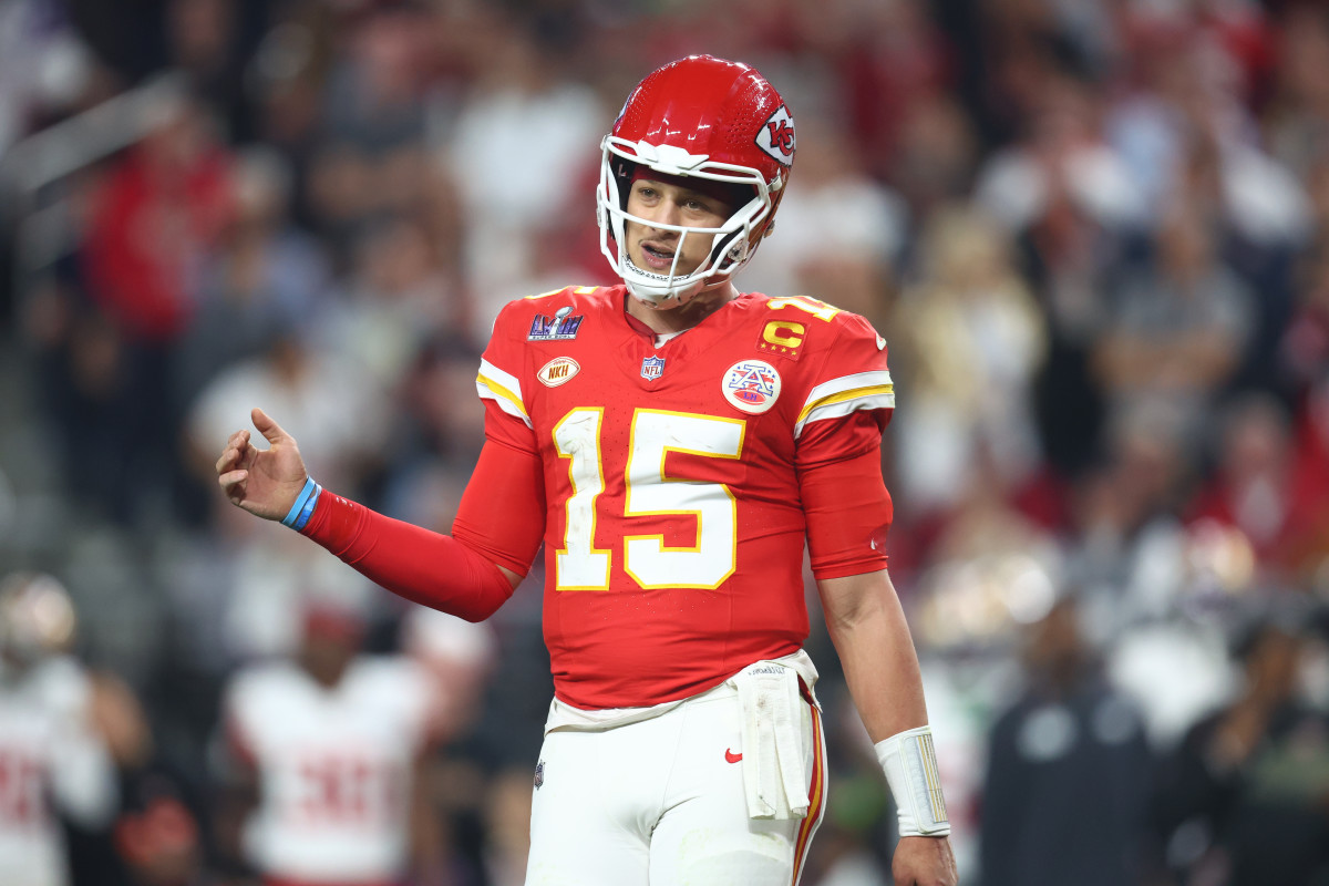 Patrick Mahomes, 28, has won Super Bowl MVPs in both appearances — first in 2020, then again in 2023 — and became the third player in NFL history to win three on Sunday.