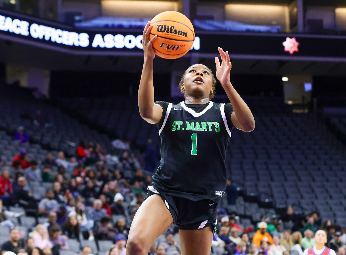 St. Mary's freshman Kori Rogers glides in for two of her game-high 21 points. 
